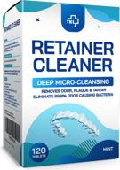 🦷 dental retainer and denture cleaner tablets - 4 month supply (120 pcs) for aligners, mouth and night guards - whitens false teeth, removes odor and plaque - enhanced seo logo