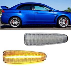 img 4 attached to 🔦 Enhance Visibility with Amber LED Side Marker Light for Mitsubishi Lancer Evolution X Mirage Outlander Sport Front Side Fender Turn Signal Repeater Marker Lamps Clear Lens