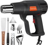 heavy duty 2000w heat gun kit with variable temperature control - 2-temp settings: 🔥 122℉~932℉ (50℃- 500℃) - overload protection - 4 nozzles for crafts, pvc shrinking, paint stripping logo