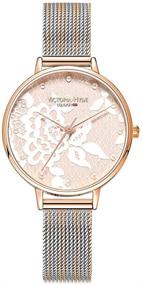 img 4 attached to VICTORIA HYDE Наручные часы из нержавеющей стали Rosegold