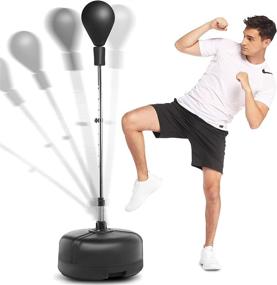 img 4 attached to 🥊 ANCHEER Punching Bag with Adjustable Height Stand - Perfect for All Ages, Ideal for Fitness and Exercise