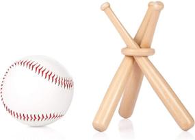 img 2 attached to 🏏 Wooden Baseball Bat Stand Holder Set for Kids Baseball Display (1)