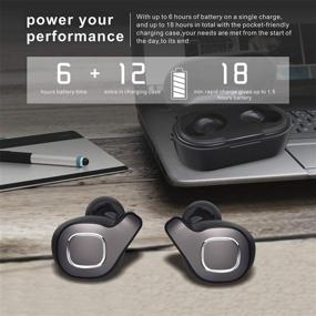 img 1 attached to 🎧 VORCSBINE True Wireless Earbuds Bluetooth Earphones with Mic - Auto Pairing Bluetooth 5.0 - 18H Playtime - Black