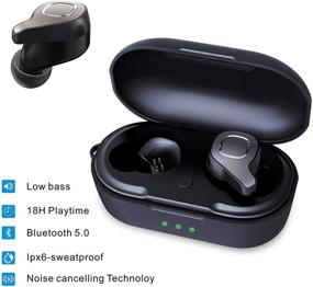 img 3 attached to 🎧 VORCSBINE True Wireless Earbuds Bluetooth Earphones with Mic - Auto Pairing Bluetooth 5.0 - 18H Playtime - Black