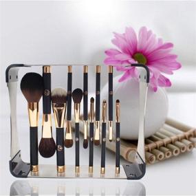 img 3 attached to ENERGY Professional Makeup Brushes Set with Magnet Drying Rack - 11pc Premium Brush Kit with Blue Metal Magnet Organizer