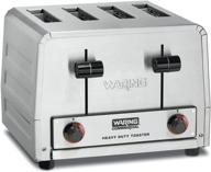 waring commercial 4-slice heavy duty pop-up toaster - wct800rc, 120v, 1800w, 5-15 phase plug логотип