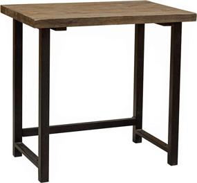 img 4 attached to 🪑 Alaterre Furniture Pomona 32-inch Wide Metal and Wood Desk - Small, Brown