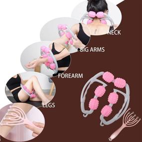 img 3 attached to 🎗️ Roller Massager Muscle Roller: Effective Cellulite Treatment & Pain Relief for Legs, Arms, and Neck - Gray Pink