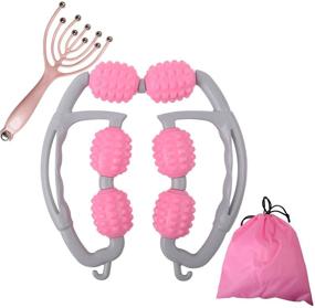 img 4 attached to 🎗️ Roller Massager Muscle Roller: Effective Cellulite Treatment & Pain Relief for Legs, Arms, and Neck - Gray Pink