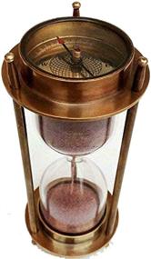 img 2 attached to ⏳ 7-inch Nautical Brass Sand Timer Hourglass with Maritime Brass Compass – Table Decor for a Stylish Touch