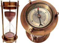 ⏳ 7-inch nautical brass sand timer hourglass with maritime brass compass – table decor for a stylish touch logo