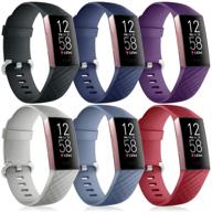 sports waterproof replacement bands - nofeda 6 pack compatible with fitbit charge 💦 4 / charge 3 / charge 3 se, wristbands straps accessories for women men small logo