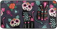 🐱 sugar skull cat halloween kitchen mat - anti-fatigue & non-slip rug for a comfortable and stylish kitchen experience! logo