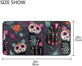 img 1 attached to 🐱 Sugar Skull Cat Halloween Kitchen Mat - Anti-Fatigue & Non-Slip Rug for a Comfortable and Stylish Kitchen Experience!