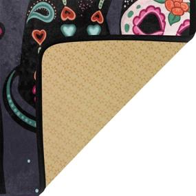 img 2 attached to 🐱 Sugar Skull Cat Halloween Kitchen Mat - Anti-Fatigue & Non-Slip Rug for a Comfortable and Stylish Kitchen Experience!