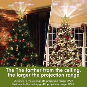 img 3 attached to 🌟 Enhance Your Christmas Tree with LED Lighted Star Topper with 5 Dynamic Patterns and Rotating Projector - 3D Glitter Hollow Gold Xmas Tree Topper for Festive Decorations