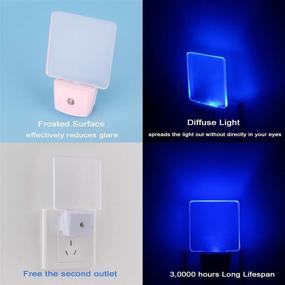 img 1 attached to 🔌 Blue LED Night Light Plug-in with Automatic Dusk to Dawn Sensor, Energy-saving 0.5W for Bathroom, Hallway, Nursery, Bedroom, Stairs, Kitchen – Ideal for Adults, Kids, Babies, Girls, Boys – Pack of 4