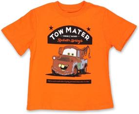 img 4 attached to Запустите своего малыша на гонки с футболкой с коротким рукавом Tow Mater из Disney Cars!