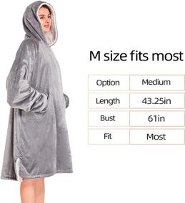 img 3 attached to 🧥 Stay Cozy with Winthome Oversized Blanket Hoodie Sherpa Sweatshirt: Soft, Warm, and Stylish for Adults (Grey)