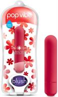 💃 blush vive pop vibe: waterproof 10 function rumbly bullet nipple satin smooth micro vibrator – cherry red logo