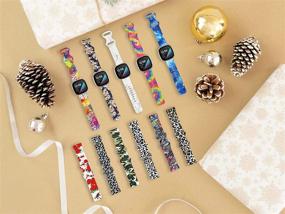img 2 attached to 🐆 TopPerfekt Мягкие силиконовые ремешки с рисунком для Fitbit Versa 3 и Fitbit Sense для мужчин и женщин - Классический дизайн леопарда, L: Подходит для обхвата запястья от 7,2" до 8,8