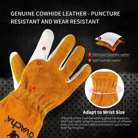 img 2 attached to 🔥 Durable Ovacha Welding Gloves: Top-Quality Cowhide for Exceptional Heat Resistance