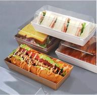 📦 versatile 50 sets roll cake box: swiss roll plastic container, sushi fruits display, sandwich craft paper box with clear lids - perfect food storage holder for pastries, desserts, muffins, and more! logo