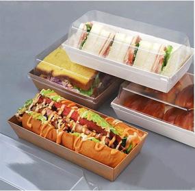 img 3 attached to 📦 Versatile 50 Sets Roll Cake Box: Swiss Roll Plastic Container, Sushi Fruits Display, Sandwich Craft Paper Box with Clear Lids - Perfect Food Storage Holder for Pastries, Desserts, Muffins, and More!