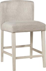 img 4 attached to 🪑 Hillsdale Furniture Clarion Wing Arm Counter Stool Set in Sea White - Upholstered, Non-Swivel, Optimal Height