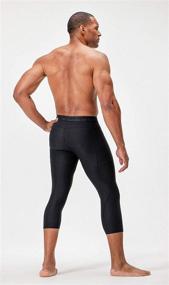 img 1 attached to Enhance Performance with DEVOPS 2 Pack Men's 3/4 Compression Pants: Athletic Leggings with Convenient Pocket