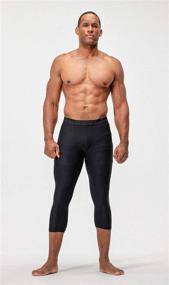 img 2 attached to Enhance Performance with DEVOPS 2 Pack Men's 3/4 Compression Pants: Athletic Leggings with Convenient Pocket