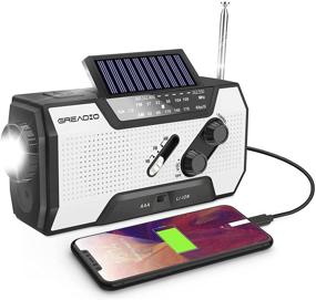 img 4 attached to 🔦 Survival Essentials: Emergency Weather Solar Crank AM/FM NOAA Radio with Power Bank, Flashlight, and Reading Lamp