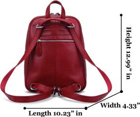 img 3 attached to Womens Casual Leather Backpack Daypack Backpacks