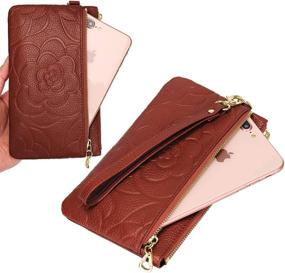 img 2 attached to 🌸 YALUXE Leather Flower Clutch Wristlet: Stylish Women's Handbags & Wallets for Every Occasion