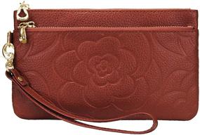 img 3 attached to 🌸 YALUXE Leather Flower Clutch Wristlet: Stylish Women's Handbags & Wallets for Every Occasion