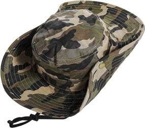 img 3 attached to Big Kids 7-14Yrs Camo Sun Bucket Hat 🧢 for Summer Outdoor Safari Fishing - Boonie Cap (Size 7)