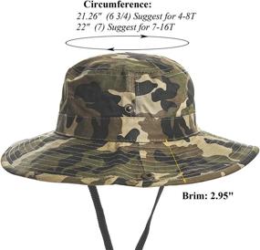 img 1 attached to Big Kids 7-14Yrs Camo Sun Bucket Hat 🧢 for Summer Outdoor Safari Fishing - Boonie Cap (Size 7)