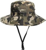 big kids 7-14yrs camo sun bucket hat 🧢 for summer outdoor safari fishing - boonie cap (size 7) logo