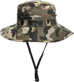 img 4 attached to Big Kids 7-14Yrs Camo Sun Bucket Hat 🧢 for Summer Outdoor Safari Fishing - Boonie Cap (Size 7)