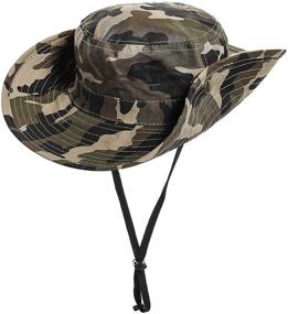 img 2 attached to Big Kids 7-14Yrs Camo Sun Bucket Hat 🧢 for Summer Outdoor Safari Fishing - Boonie Cap (Size 7)