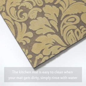 img 2 attached to MAYSHINE 2-Piece Beige Kitchen Rug Set, Heavy Duty, Waterproof Non-Slip Doormat Runner Cushioned and Comfort Floor Mat - 17.5 X 27.5 Inches + 17.5 x 55 Inches with Natural Rubber Backing