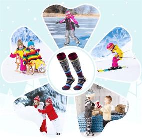 img 2 attached to 🧦 Warm Winter Crew Ski Socks for Kids - Thick Thermal Toddler Socks for Skiing, Snowboarding, and Skating - Boys and Girls