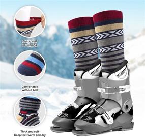 img 3 attached to 🧦 Warm Winter Crew Ski Socks for Kids - Thick Thermal Toddler Socks for Skiing, Snowboarding, and Skating - Boys and Girls