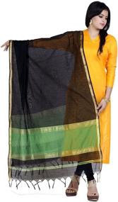 img 4 attached to 🧣 Chandrakala Women's Handwoven Zari Work Banarasi Dupatta Stole Scarf (D104) - Handcrafted Banarasi Zari Work Dupatta for Women