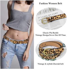 img 3 attached to 🐆 Exquisite Leopard Haircalf Waistband: Elevate Your Style with this Fashionable Women's Belt