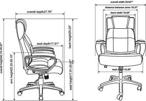 img 1 attached to 🪑 Lorell Soho High-Back Leather Executive Chair in Black