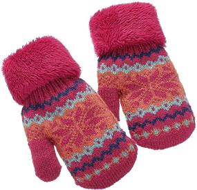 img 1 attached to 🧤 Warm Winter Mittens for Toddler Boys and Girls with Fleece Lining - Age 2 to 5