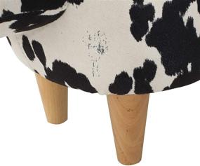 img 1 attached to 🐄 Christopher Knight Home Bessie Velvet Cow Ottoman with Natural Black and White Cow Hide Pattern