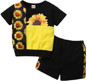 img 4 attached to Striped T Shirt Ribbed Bloomers Outfits Apparel & Accessories Baby Boys