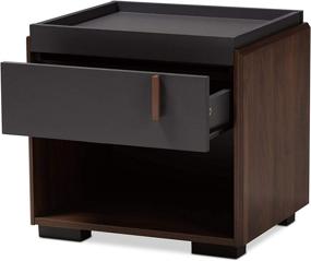 img 3 attached to 🌙 Baxton Studio Nightstands in Gray/Walnut - Size: One, 152-9147-AMZ